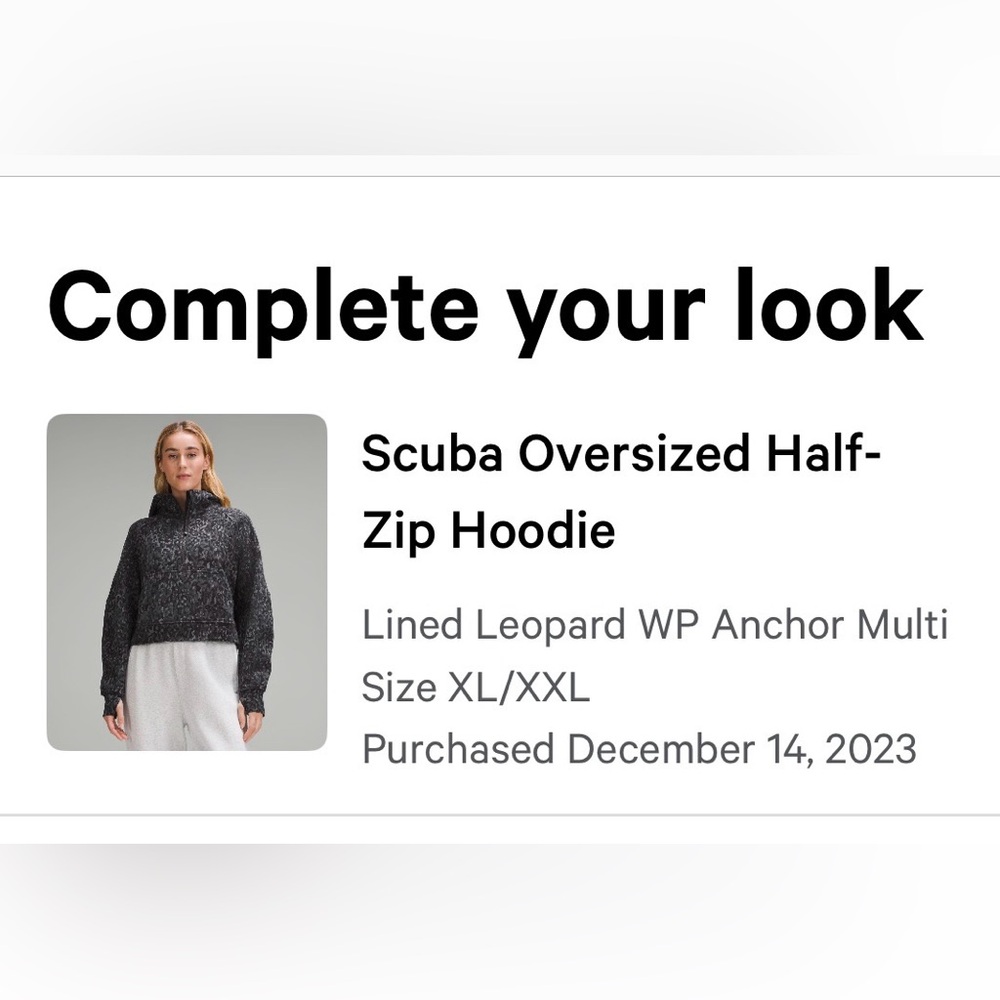 Lululemon Scuba Oversized Half-Zip Hoodie - Gray Leopard